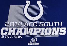 マジェスティック社 NFL '14 ディビジョン優勝記念 ロッカールーム Tシャツ (青)/ Indianapolis Colts ( インディアナポリス コルツ )