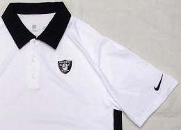 ラスベガス レイダース ナイキ '2012 サイドライン コーチズ ポロシャツ (ドライフィット版) (白/黒) / Las Vegas Raiders
