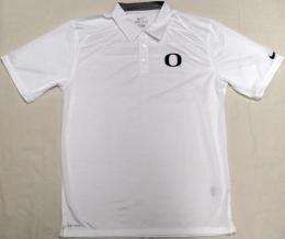 オレゴン・ダックス グッズ ナイキ '2013 サイドライン コーチズ ポロシャツ (ドライフィット版) (白)/ Oregon Ducks