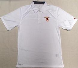 USC ・トロージャンズ グッズ ナイキ '2013 サイドライン コーチズ ポロシャツ (ドライフィット版) (白)/ USC Trojans