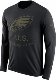 フィラデルフィア イーグルス グッズ ナイキ '2018 サイドライン Salute To Service ラグラン 長袖 DRI-FIT Tシャツ (黒)/ Philadelphia Eagles