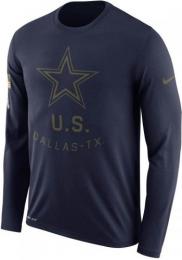 ダラス カウボーイズ グッズ ナイキ '2018 サイドライン Salute To Service ラグラン 長袖 DRI-FIT Tシャツ (紺)/ Dallas Cowboys