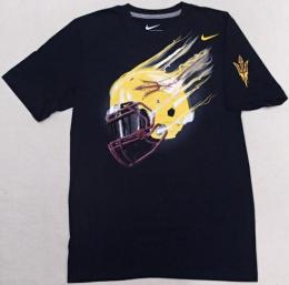 アリゾナステイト・サンデビルス グッズ ナイキ ヘルメット Tシャツ (黒) Arizona State Sun Devils