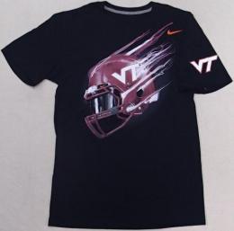 バージニアテック ホーキーズ ナイキ ヘルメット Tシャツ (黒)/ Virginia Tech Hokies