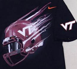 バージニアテック ホーキーズ ナイキ ヘルメット Tシャツ (黒)/ Virginia Tech Hokies