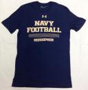 ネイビー・ミッドシップマン グッズ カレッジ アンダーアーマー '19 サイドライン フットボール Tシャツ (ヒートギア版)/ Navy Midshipmen