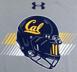 カリフォルニア ゴールデンベアーズ グッズ カレッジ アンダーアーマー '18 チャージド ヘルメット コットンTシャツ (グレー)/ California Golden Bears ( Cal )