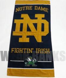 ノートルダム・ファイティングアイリッシュ グッズ 新ファイバー ビーチタオル (縦長版)/ NCAA グッズ Notre Dame Fighting Irish FIBER BEACH TOWEL
