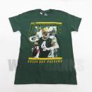 ブレッド・ファーブ グリーンベイ パッカーズ マジェスティック 引退セレモニー記念 スタッツ両面Tシャツ(メンズ版)(緑)/ Brett Favre Green Bay Packers