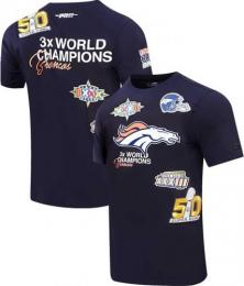 デンバー ブロンコス プロスタンダード スーパーボウル チャンピオンズ 両面Tシャツ (紺)/ Denver Broncos