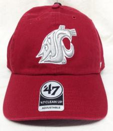 ワシントンステイト クーガーズ グッズ '47BRAND ( フォーティーセブンブランド ) NCAA レガシー クリーンアップ スラウチ CAP (クリムゾン) / Washington State Cougars