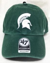 ミシガンステイト スパルタンズ グッズ '47BRAND ( フォーティーセブンブランド ) NCAA レガシー クリーンアップ スラウチ CAP (モスグリーン) / Michigan State Spartans