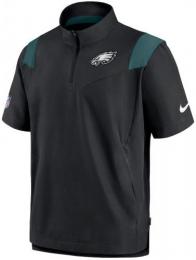 フィラデルフィア イーグルス ナイキ サイドライン コーチズ半袖1/2ZIPウィンドジャケット(黒)/ Philadelphia Eagles