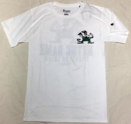 ノートルダム ファイティング アイリッシュ チャンピオン チームスタック 両面Tシャツ (白)/ Notre Dame Fighting Irish