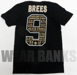 ドリュー・ブリーズ ニューオーリンズ セインツ グッズ ファナティクス 引退記念 スタッツ両面Tシャツ(黒) / Drew Brees New Orleans Saints