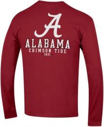 アラバマ クリムゾンタイド チャンピオン チームスタック 両面 長袖Tシャツ (クリムゾン)/ Alabama Crimson Tide