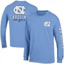 ノースカロライナ ターヒールズ チャンピオン チームスタック 両面 長袖Tシャツ (水色)/ North Carolina Tar Heels