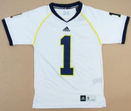 ミシガン ウルバリンズ グッズ アディダス レプリカフットボールジャージ#1(白)/ Michigan Wolverines