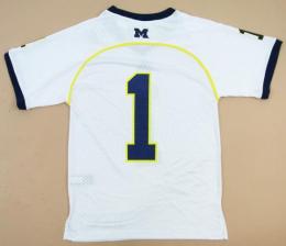 ミシガン ウルバリンズ グッズ アディダス レプリカフットボールジャージ#1(白)/ Michigan Wolverines