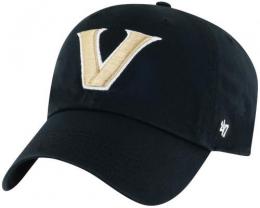 ヴァンダービルト・コモドアーズ '47BRAND ( フォーティーセブンブランド ) NCAA レガシー クリーンアップ スラウチ CAP (黒) / Vanderbilt Commodores