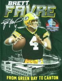 ブレッド・ファーブ グリーンベイ パッカーズ Pro Football Hall of Fame Photo T-Shirt (緑) / Brett Favre Green Bay Packers