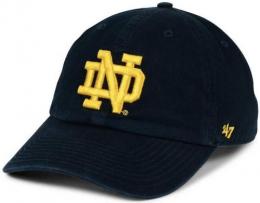 ノートルダム ファイティング アイリッシュ '47BRAND ( フォーティーセブンブランド ) NCAA レガシー クリーンアップ スラウチ CAP (紺)/ Notre Dame Fighting Irish