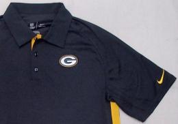 NFL グッズ NIKE ナイキ '2012 サイドライン コーチズ ポロシャツ (ドライフィット版) (チャコール/黄) / GreenBay Packers ( グリンベイ パッカーズ )