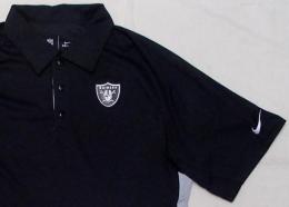 NFL グッズ NIKE ナイキ '2012 サイドライン コーチズ ポロシャツ (ドライフィット版) (黒/グレー) / Okland Raiders ( オークランド レイダース )