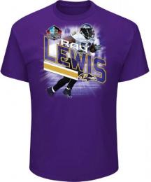 レイ ルイス ボルチモア レイブンズ マジェスティック NFL殿堂入り プレイヤーイメージTシャツ (紫)/ Ray Lewis Baltimore Ravens