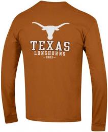 テキサス ロングホーンズ チャンピオン チームスタック 両面 長袖Tシャツ (テキサスオレンジ)/ Texas Longhorns