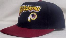 ワシントン レッドスキンズ アメリカンニードル "インディー ツートン"  ヴィンテージ スナップバック キャップ (黒/バーガンディー)/ Washington Redskins