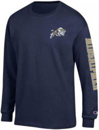 ネイビー ミッドシップメン チャンピオン チームスタック 両面 長袖Tシャツ (紺)/ Navy Midshipmen