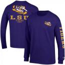 ルイジアナステイト タイガース チャンピオン チームスタック 両面 長袖Tシャツ (紫)/ Louisiana State Tigers