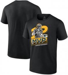 アーロン・ロジャース グリーンベイ パッカーズ グッズ ファナティクス '2021 シーズン MVP Tシャツ(黒) / Aaron Rodgers Green Bay Packers