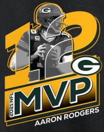 アーロン・ロジャース グリーンベイ パッカーズ グッズ ファナティクス '2021 シーズン MVP Tシャツ(黒) / Aaron Rodgers Green Bay Packers