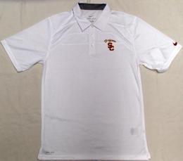 USC ・トロージャンズ グッズ ナイキ '2013 サイドライン コーチズ ポロシャツ (ドライフィット版) (白)/ USC Trojans