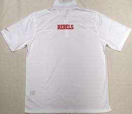 ミシシッピー・レベルス グッズ ナイキ '2013 サイドライン コーチズ ポロシャツ (ドライフィット版) (白)/ Mississippi Rebels