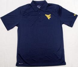 ウェストヴァージニア・マウンテニアーズ グッズ ナイキ '2013 サイドライン コーチズ ポロシャツ (ドライフィット版) (紺)/ West Virginia Mountaineers
