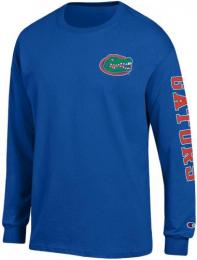 フロリダ ゲイターズ チャンピオン チームスタック 両面 長袖Tシャツ (青)/ Florida Gators