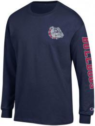 ゴンザガ ブルドックス チャンピオン チームスタック 両面 長袖Tシャツ (紺)/ Gonzaga Bulldogs