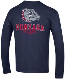 ゴンザガ ブルドックス チャンピオン チームスタック 両面 長袖Tシャツ (紺)/ Gonzaga Bulldogs