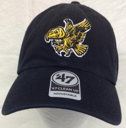 アイオア・ホークアイズ グッズ '47BRAND ( フォーティーセブンブランド ) NCAA レガシー クリーンアップ スラウチ CAP (黒) / Iowa Hawkeyes