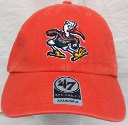 マイアミ・ハリケーンズ グッズ '47BRAND ( フォーティーセブンブランド ) NCAA レガシー クリーンアップ スラウチ CAP (オレンジ) / Miami Hurricanes