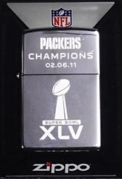 [ NFL SUPERBOWL Limited Edition ZIPPO LIGHTER ] NFL グッズ SUPER BOWL XLV (第45回スーパーボウル)優勝記念ZIPPOライター GreenBay Packers ( グリンベイ パッカーズ )