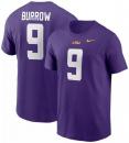 ジョー・バロウ ルイジアナステイト タイガース ナイキ プレイヤー&ナンバー両面Tシャツ (紫)/ Joe Burrow LSU Tigers