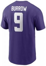 ジョー・バロウ ルイジアナステイト タイガース ナイキ プレイヤー&ナンバー両面Tシャツ (紫)/ Joe Burrow LSU Tigers