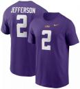 ジャスティン・ジェファーソン ルイジアナステイト タイガース ナイキ プレイヤー&ナンバー両面Tシャツ (紫)/ Justin Jefferson LSU Tigers