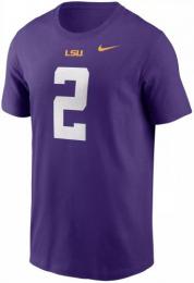 ジャスティン・ジェファーソン ルイジアナステイト タイガース ナイキ プレイヤー&ナンバー両面Tシャツ (紫)/ Justin Jefferson LSU Tigers