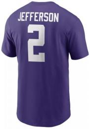 ジャスティン・ジェファーソン ルイジアナステイト タイガース ナイキ プレイヤー&ナンバー両面Tシャツ (紫)/ Justin Jefferson LSU Tigers