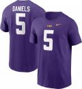 ジェイデン・ダニエルズ ルイジアナステイト タイガース ナイキ プレイヤー&ナンバー両面Tシャツ (紫)/ Jayden Daniels LSU Tigers